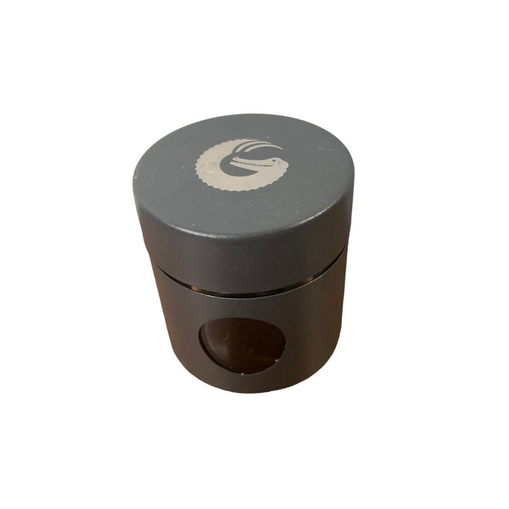 Coffee Gator Small Stainless Steel Glass Canister Bean Store Storage Travel Size